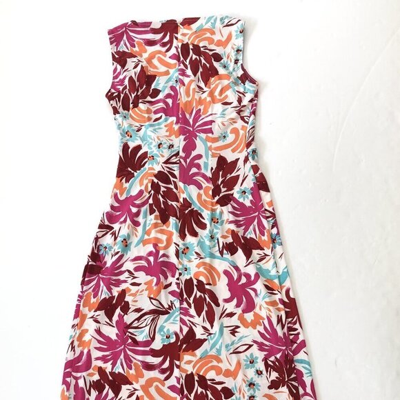 NWT Maggy London  Pink Floral Side Twist Midi Sleeveless Dress Size 0 - Picture 4 of 9